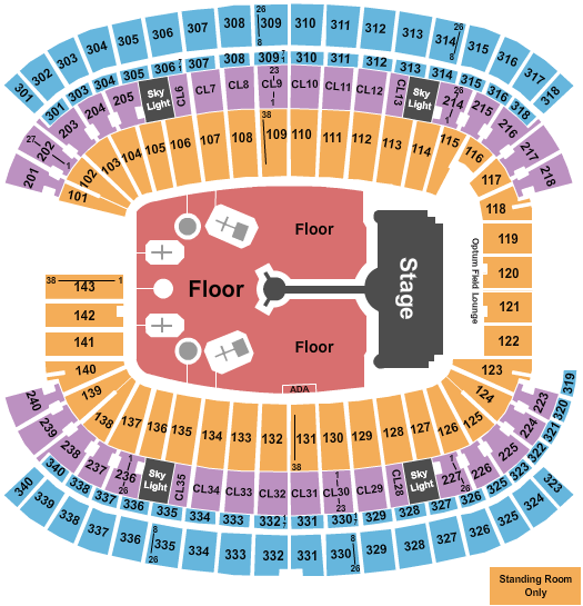 Gillette Stadium Coldplay Seating Chart